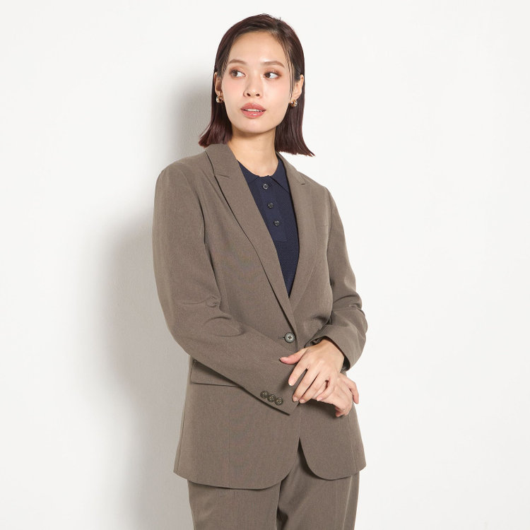 シルバーライン 【SILVER LINE】【年間】1釦シングルパンツスーツ/ブラウン/ウォッシャブル/ウエストシャーリング/4S SUSTAINABILITY&ECOLOGY FABRIC/※パンツ裾上げ済仕様 茶中間