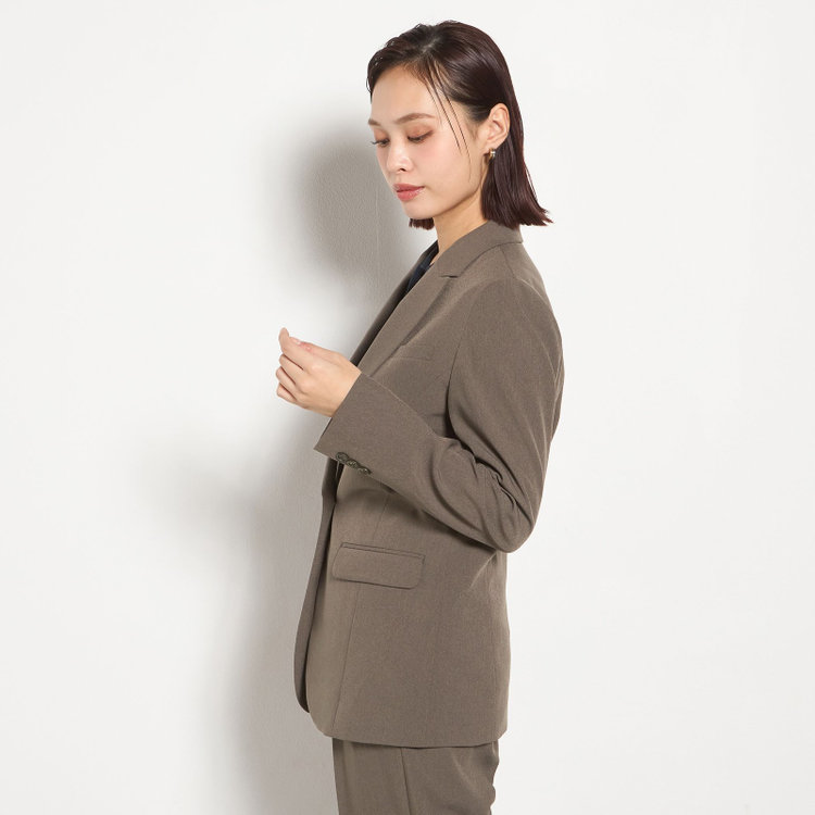 シルバーライン 【SILVER LINE】【年間】1釦シングルパンツスーツ/ブラウン/ウォッシャブル/ウエストシャーリング/4S SUSTAINABILITY&ECOLOGY FABRIC/※パンツ裾上げ済仕様 茶中間
