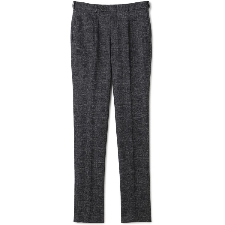シルバーライン 【発送在庫あり】【RBC】【秋冬】ウールブレンド1タックテーパードパンツ/グレー×グレンチェック/ウエストムーブ/※裾上げ必要 グレー濃色