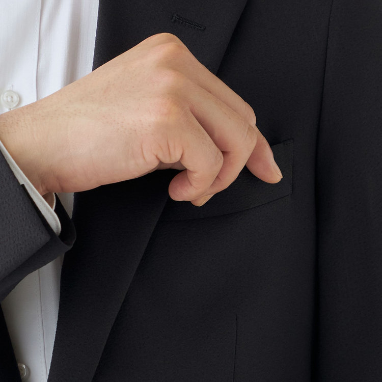 シルバーライン 【CLASSICO TAPERED】【春夏】2釦シングルジャケット/ブラック/4S SUSTAINABILITY&ECOLOGY FABRIC 黒