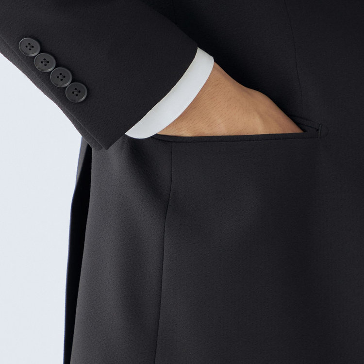 シルバーライン 【CLASSICO TAPERED】【春夏】2釦シングルジャケット/ブラック/4S SUSTAINABILITY&ECOLOGY FABRIC 黒