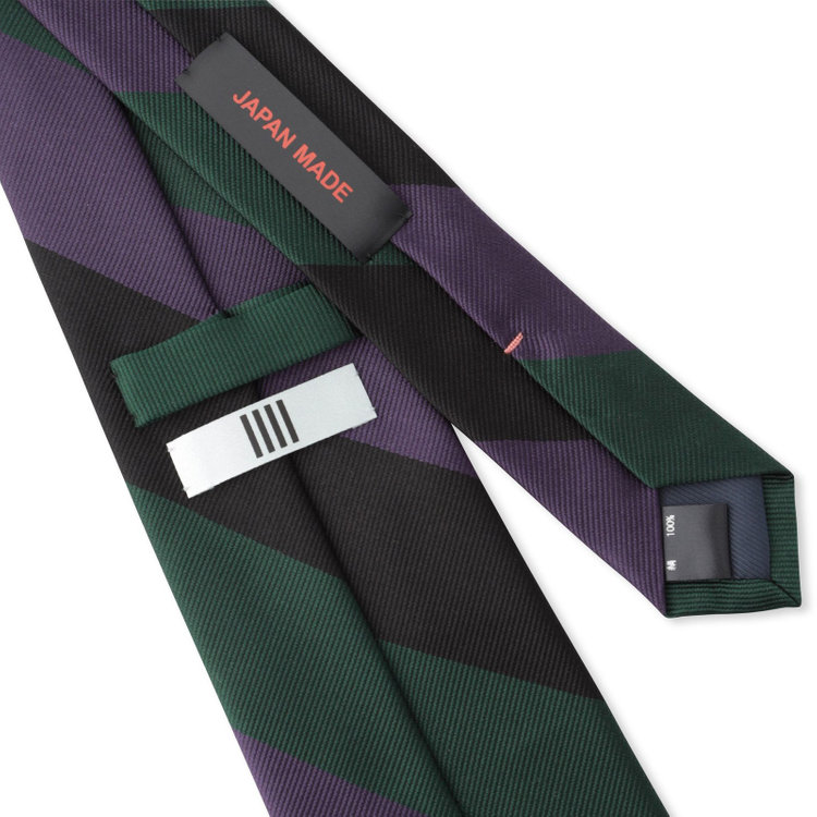 シルバーライン 【SILVER LINE】シルクストライプネクタイ 8.5cm幅/グリーン×パープル×ブラック/JAPAN MADE その他
