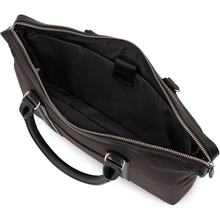 シルバーライン ブリーフケース/ブラウン/ショルダーストラップ付き 茶中間