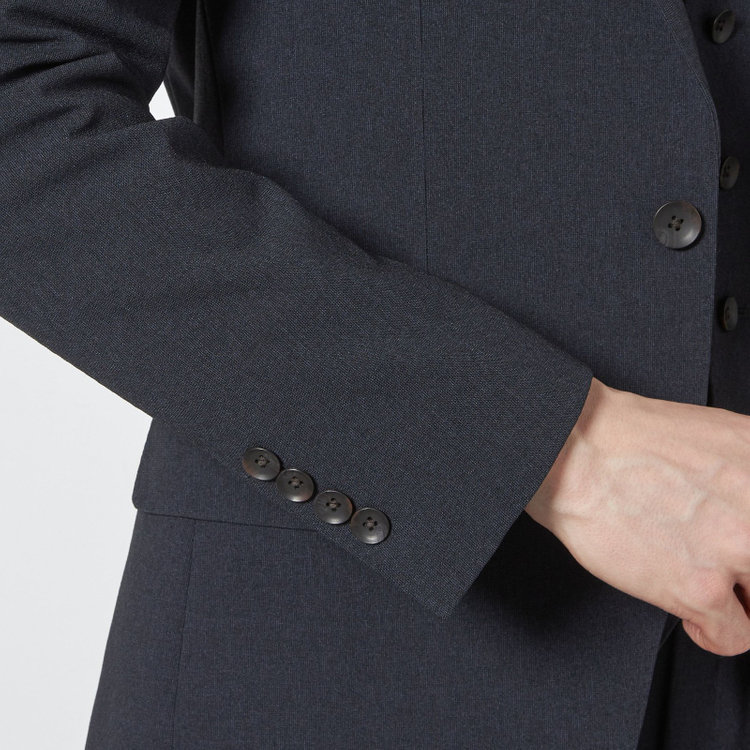 シルバーライン 【CLASSICO TAPERED】【春夏】2釦シングルスリーピーススーツ 1タックテーパードパンツ/ネイビー/ウエストムーブ/4S SUSTAINABILITY&ECOLOGY FABRIC/※パンツ裾上げ済仕様 紺濃色