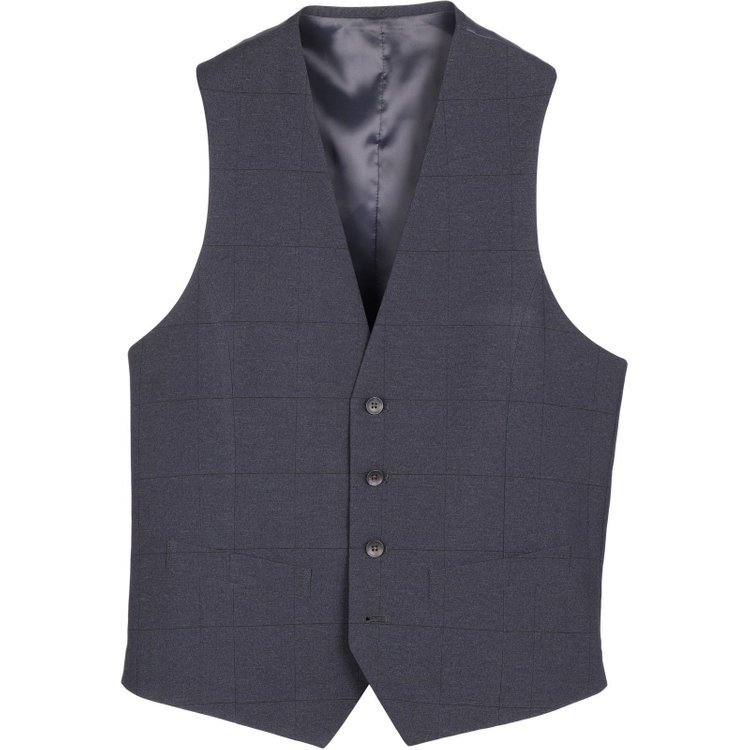 スーツセレクト 【発送在庫あり】【CLASSICO TAPERED】【春夏】2釦シングルスリーピーススーツ 1タック/ネイビー×ウィンドペン/ウエストムーブ/4S SUSTAINABILITY&ECOLOGY FABRIC/※パンツ裾上げ済仕様 ネイビー系(紺)