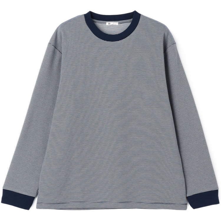 スーツセレクト 【RBC/長袖】ボーダーシャツ/ネイビー 紺淡色