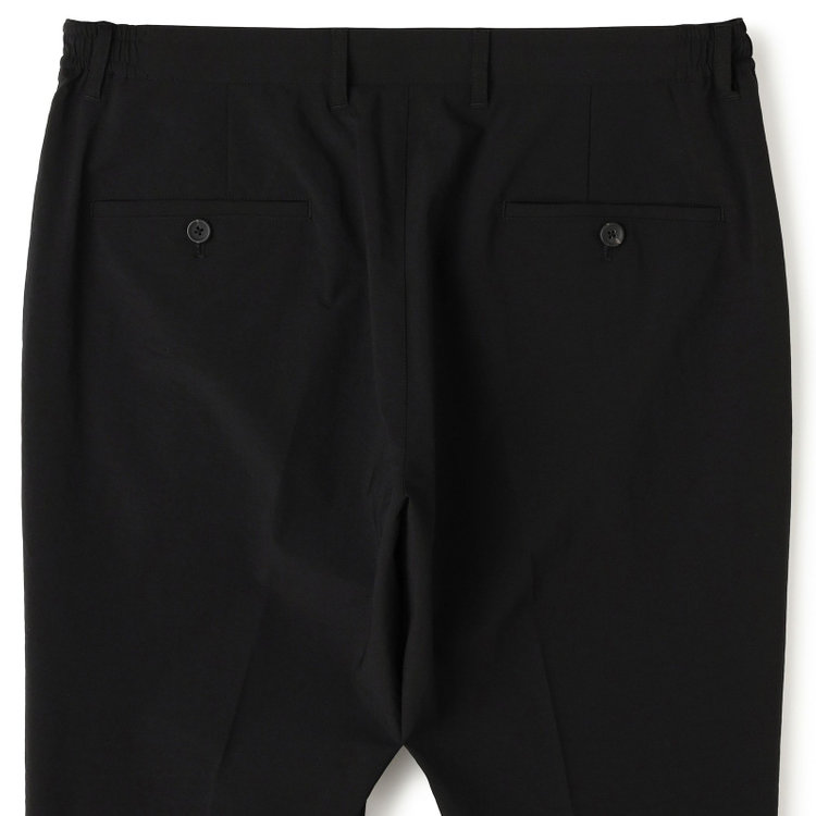 ソノタ 【発送在庫あり】【BLACK LINE】【春夏】0タックテーパードパンツ/ブラック/ドローコード/ウエストシャーリング/※裾上げ済仕様 黒