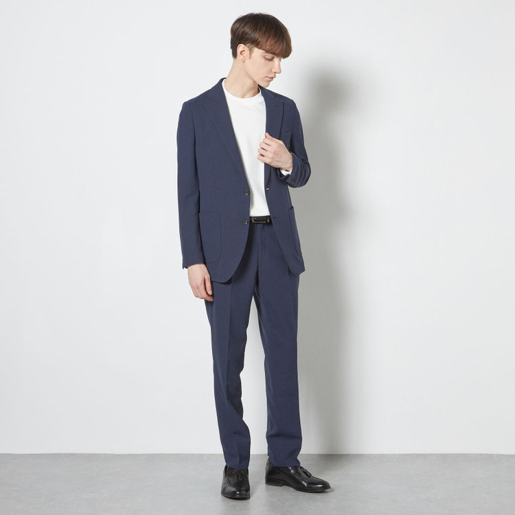 シルバーライン 【RBC】【春夏】コーディネートパンツ付き/2釦シングルスーツ 1タック/ネイビー+グレーソリッドパンツ/パッチポケット/ウエストムーブ/4S AIR SUSTAINABILITY&ECOLOGY FABRIC/※パンツ裾上げ済仕様 紺濃色