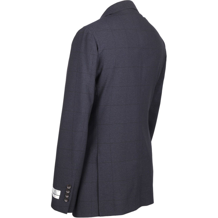 スーツセレクト 【発送在庫あり】【CLASSICO TAPERED】【春夏】2釦シングルスリーピーススーツ 1タック/ネイビー×ウィンドペン/ウエストムーブ/4S SUSTAINABILITY&ECOLOGY FABRIC/※パンツ裾上げ済仕様 ネイビー系(紺)
