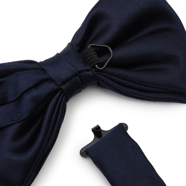 シルバーライン  蝶ネクタイ/ネイビー×サテン 紺中間