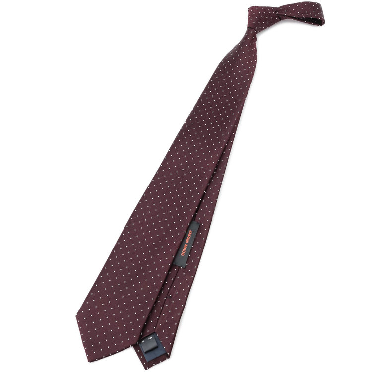 シルバーライン 【SL】シルクドットネクタイ 8.5cm幅/ワイン+ホワイト/JAPAN MADE その他