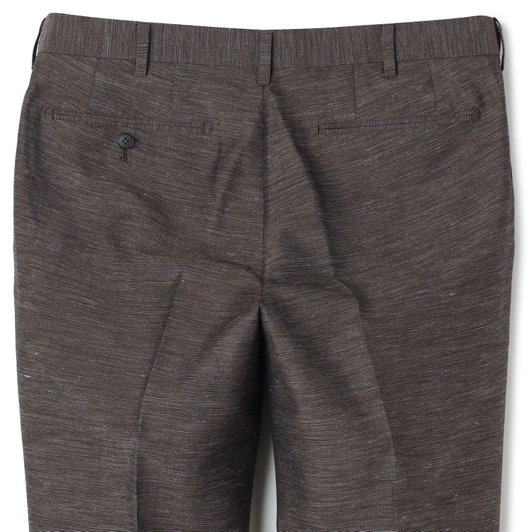 シルバーライン 【CLASSICO TAPERED】【春夏】 1タックテーパードパンツ/ブラウン/ウエストムーブ/※裾上げ済み仕様 茶中間
