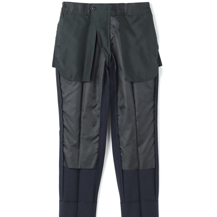 ブラックライン 【SLIM TAPERED_2】【年間】2釦シングルスリーピーススーツ 0タック/ネイビー/ウエストシャーリング/4S SUSTAINABILITY&ECOLOGY FABRIC/リバーシブルベスト仕様（グレー）/※パンツ裾上げ済仕様 紺濃色