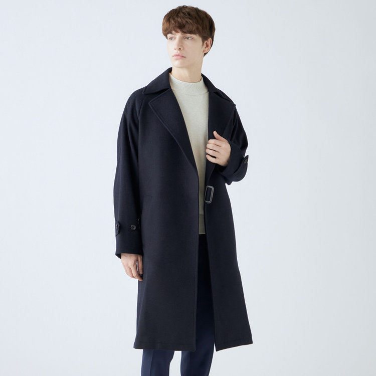 ブラックライン 【発送在庫あり】【SL】ウールブレンドタイロッケンコート/ネイビー ネイビー系(紺)