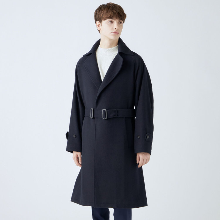 ブラックライン 【発送在庫あり】【SL】ウールブレンドタイロッケンコート/ネイビー ネイビー系(紺)