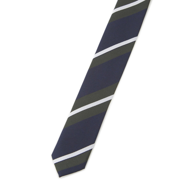 シルバーライン 【SILVER LINE】シルクブレンドストライプネクタイ 8.0cm幅/グリーン×ネイビー その他