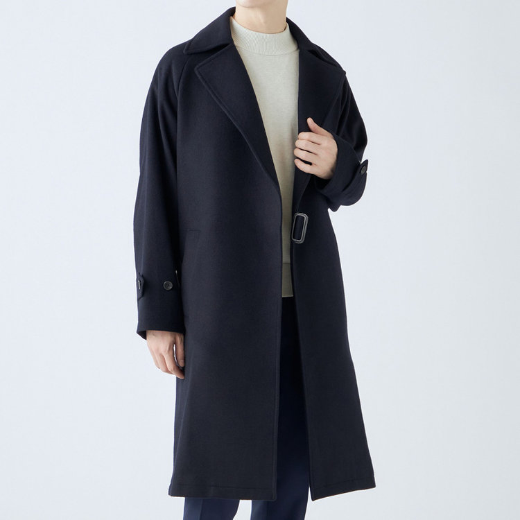 ブラックライン 【発送在庫あり】【SL】ウールブレンドタイロッケンコート/ネイビー ネイビー系(紺)