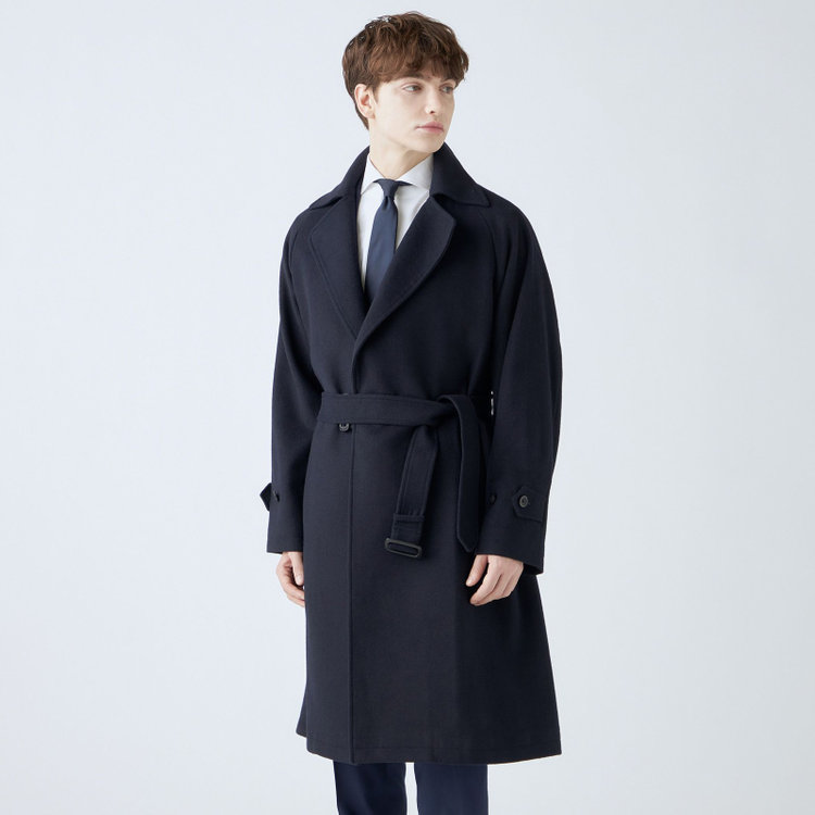 ブラックライン 【発送在庫あり】【SL】ウールブレンドタイロッケンコート/ネイビー ネイビー系(紺)