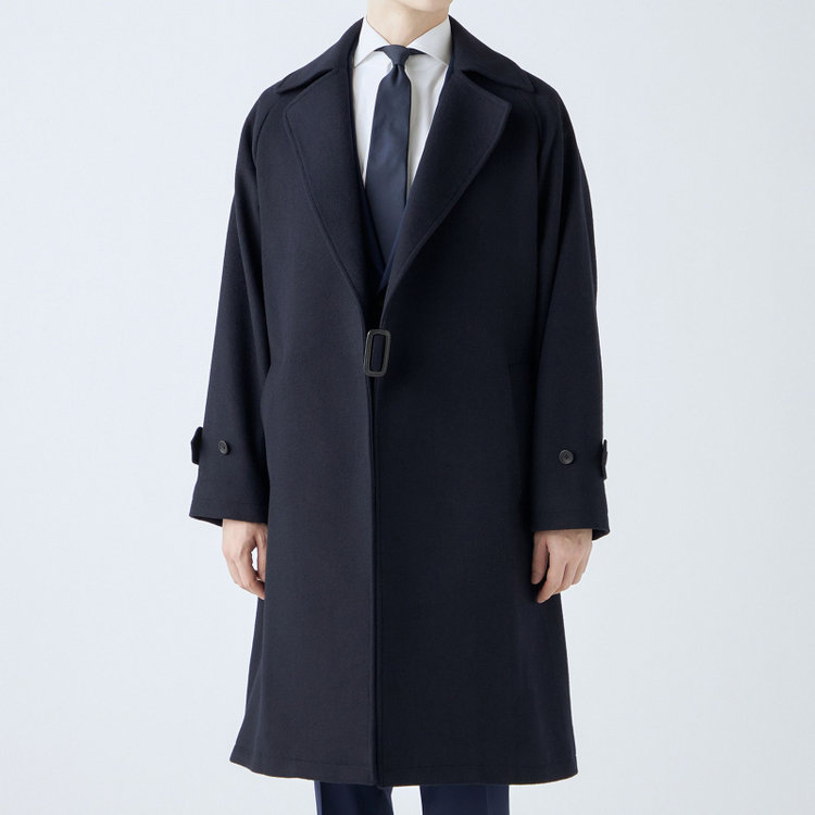 ブラックライン 【発送在庫あり】【SL】ウールブレンドタイロッケンコート/ネイビー ネイビー系(紺)