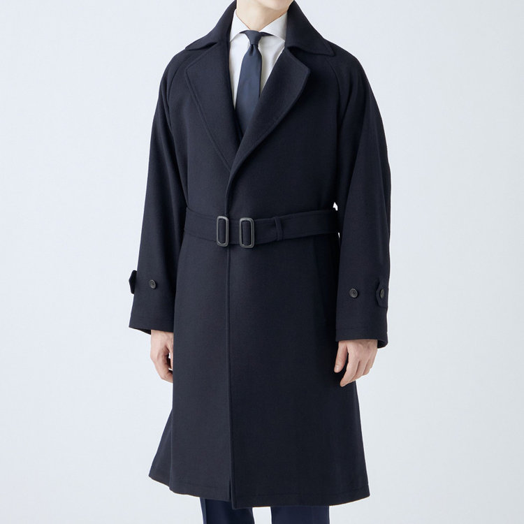 ブラックライン 【発送在庫あり】【SL】ウールブレンドタイロッケンコート/ネイビー ネイビー系(紺)