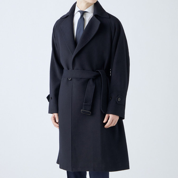 ブラックライン 【発送在庫あり】【SL】ウールブレンドタイロッケンコート/ネイビー ネイビー系(紺)