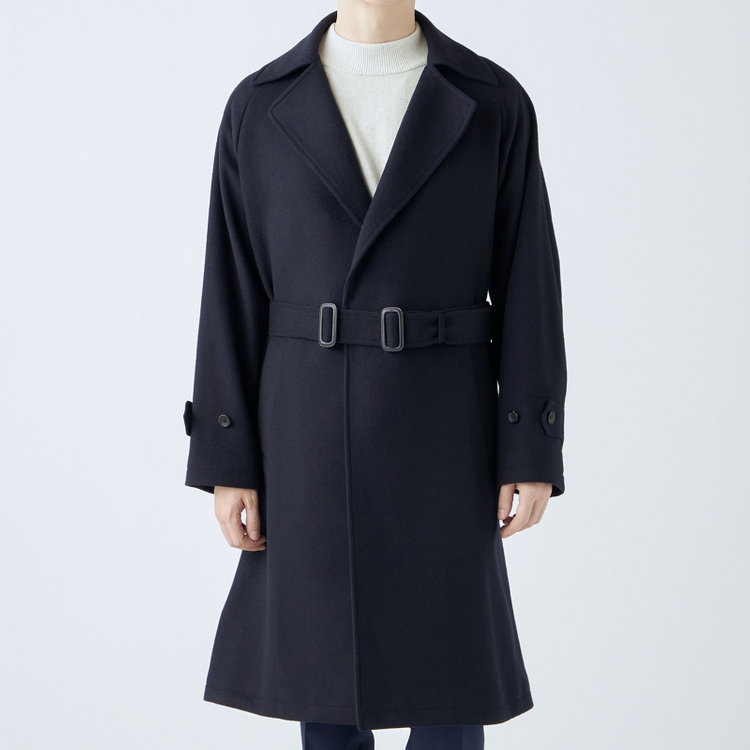 ブラックライン 【発送在庫あり】【SL】ウールブレンドタイロッケンコート/ネイビー ネイビー系(紺)