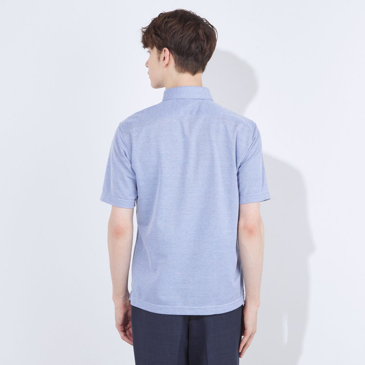 シルバーライン 【RBC/五分袖】ボタンダウンビズポロシャツ プルオーバータイプ/ブルー/4S コットンブレンド 紺淡色