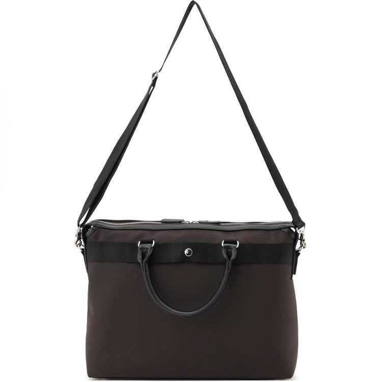 シルバーライン ブリーフケース/ブラウン/ショルダーストラップ付き 茶中間