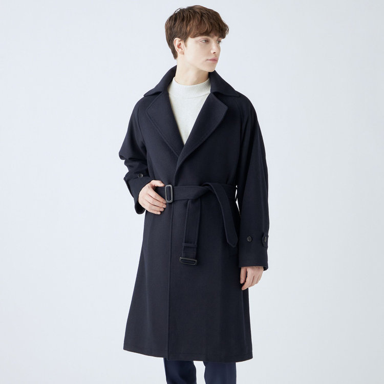 ブラックライン 【発送在庫あり】【SL】ウールブレンドタイロッケンコート/ネイビー ネイビー系(紺)