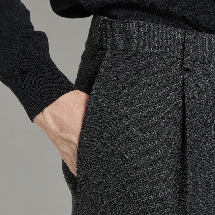 シルバーライン 【5DAYS CLOSET】【RBC】【春夏】1タックテーパードパンツ/グレー×レノクロス/ウエストムーブ仕様/4S SUSTAINABILITY&ECOLOGY FABRIC/※裾上げ必要 グレー濃色