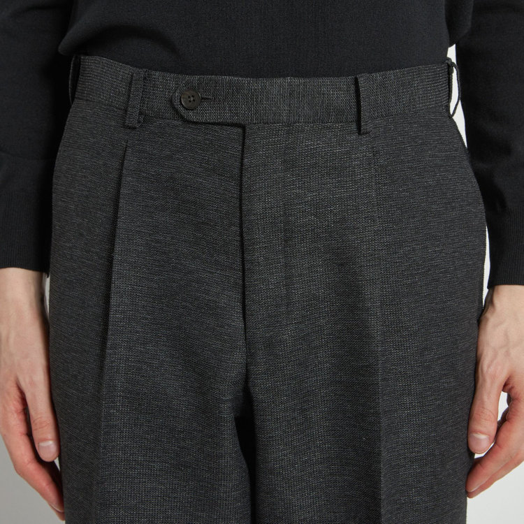 シルバーライン 【5DAYS CLOSET】【RBC】【春夏】1タックテーパードパンツ/グレー×レノクロス/ウエストムーブ仕様/4S SUSTAINABILITY&ECOLOGY FABRIC/※裾上げ必要 グレー濃色