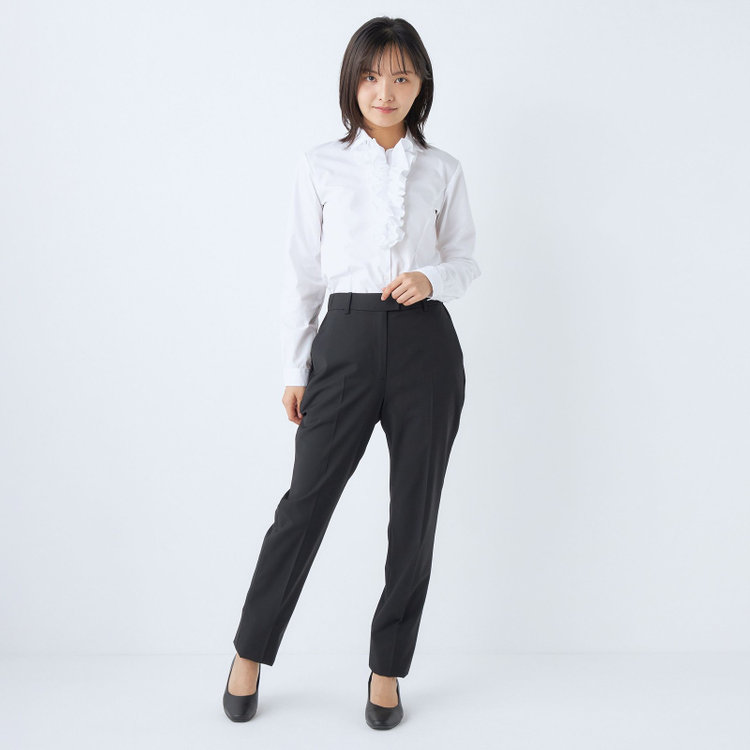 ブラックライン 【SUIT SELECT×Samantha Thavasa】【年間】ストレートパンツ/究極のブラック/4S/マシンウォシャブル/※裾上げ必要 黒