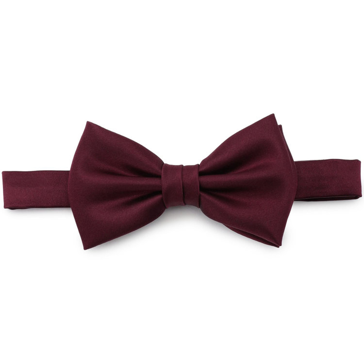 シルバーライン 蝶ネクタイ/ワイン×サテン 赤中間