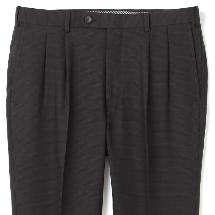 シルバーライン 【RBC】【春夏】2釦シングルスーツ 1タック/ブラック×チェック/ウエストムーブ/4S AIR SUSTAINABILITY&ECOLOGY FABRIC/※パンツ裾上げ済仕様 黒