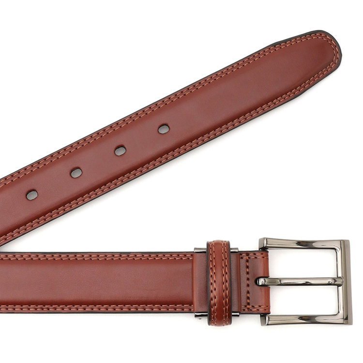 ブラックライン ピンバックルベルト 3.0cm幅/ブラウン（ウエスト91cmの方まで対応） 茶中間