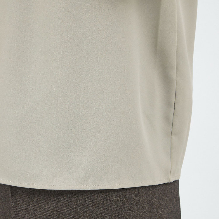 シルバーライン 【SL/長袖】ボウタイライクプルオーバー/グリーン+ホワイト/「ウォッシャブル」「ストレッチ」「防シワ」「UV加工」「静電気防止」 緑淡色