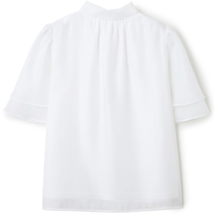 スーツセレクト 【半袖】リボンブラウス/ホワイト 白