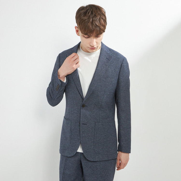 シルバーライン 【5DAYS CLOSET】【RBC】【春夏】2釦シングルジャケット/ネイビー×レノクロス/4S SUSTAINABILITY&ECOLOGY FABRIC 紺中間