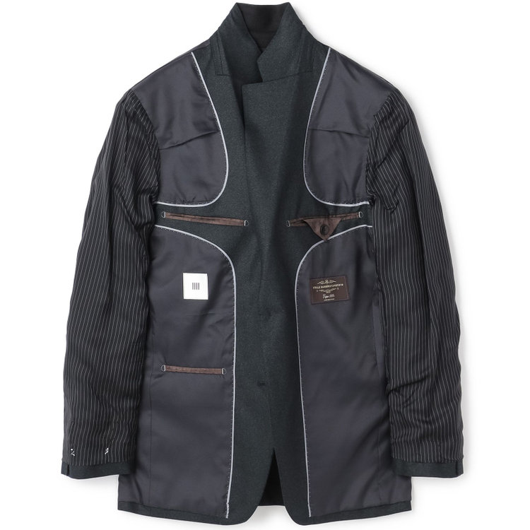 シルバーライン 【CLASSICO TAPERED】【秋冬】2釦シングルスーツ 1タック/グリーン/CANONICO 1663 fabric made in italy/※裾上げ必要 緑中間