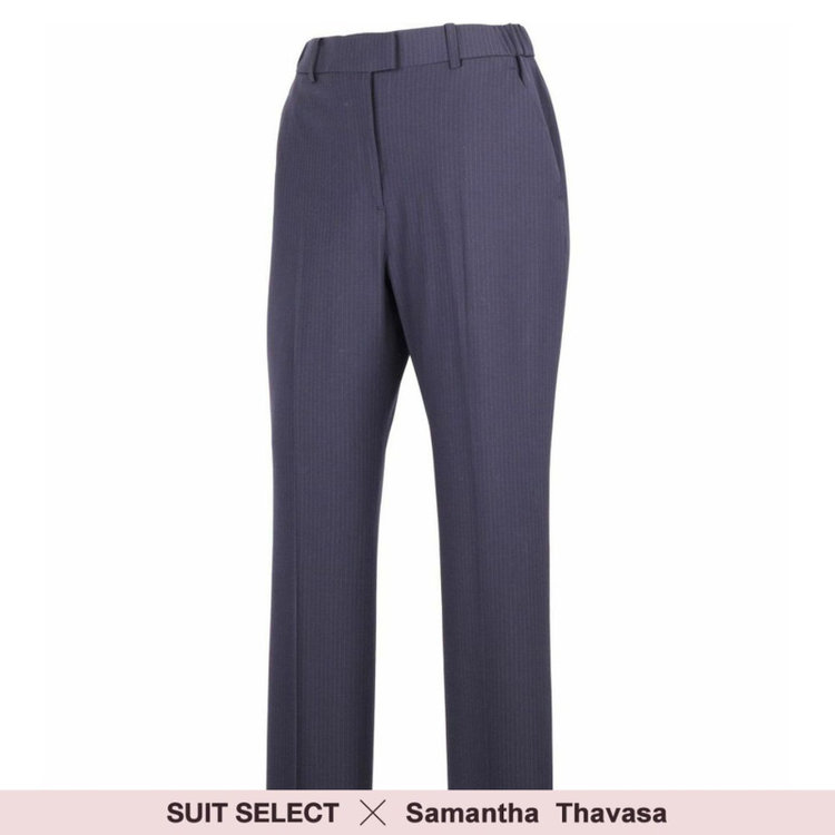 スーツセレクト 【WEB限定/OUTLET】【発送在庫あり】【SUIT SELECT×Samantha Thavasa】【年間】ストレートパンツ/ネイビー×ストライプ/4S/マシンウォシャブル/※裾上げ必要 ネイビー系(紺)