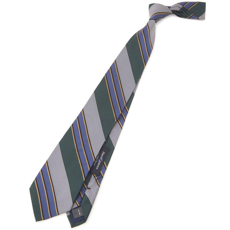 シルバーライン 【SILVER LINE】シルクストライプネクタイ 8.5cm幅/グリーン×ブルー/Finest fabrics by COMO ITALY その他