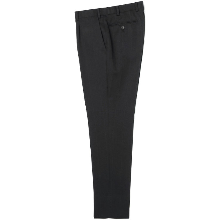 シルバーライン 【CLASSICO TAPERED】【春夏】2釦シングルスリーピーススーツ 1タックテーパードパンツ/ブラック×ウィンドペン/ウエストムーブ/4S SUSTAINABILITY&ECOLOGY FABRIC/※パンツ裾上げ済仕様 黒