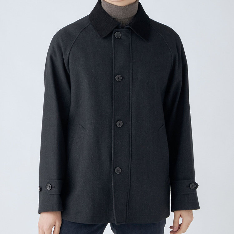 シルバーライン 【SL】ウールブレンドデュアリティショートコート/ダークグレー/140S BLENDED EXTRA FINE MERINO WOOL グレー濃色