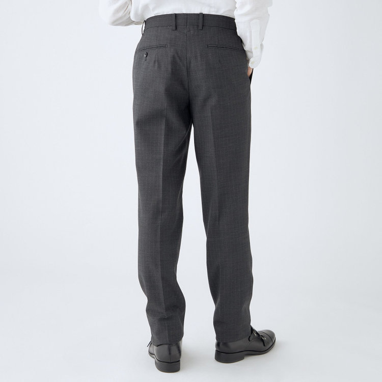 シルバーライン 【CLASSICO TAPERED】【年間】スペアパンツ付き/2釦シングルスーツ 1タック/グレー×ストライプ/ウエストシャーリング仕様/ウォッシャブル/※裾上げ必要 グレー中間