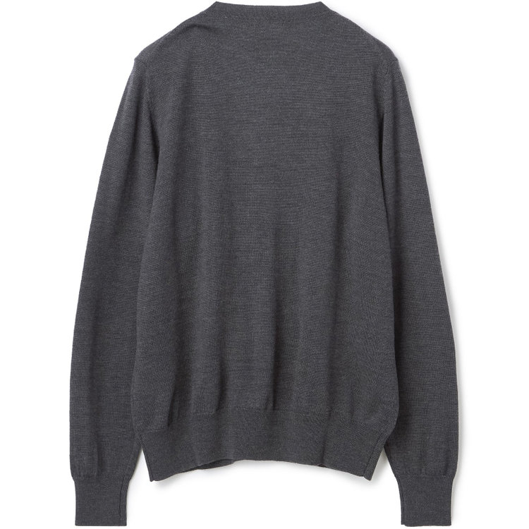 スーツセレクト 【RBC】【秋冬】ウール100%ニットカーディガン/グレー/ZEGNA BARUFFA/マシンウォッシャブル グレー濃色