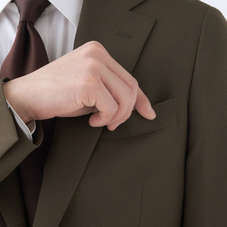 スーツセレクト 【発送在庫あり】【CLASSICO TAPERED】【春夏】2釦シングルジャケット/カーキ ブラウン系(茶)