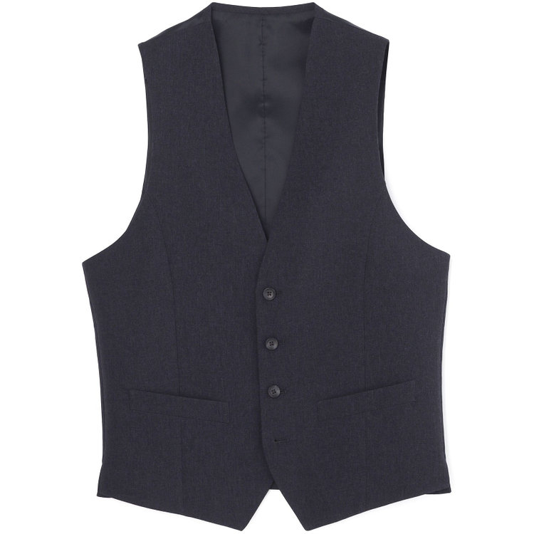 シルバーライン 【CLASSICO TAPERED】【春夏】2釦シングルスリーピーススーツ 1タックテーパードパンツ/ネイビー/ウエストムーブ/4S SUSTAINABILITY&ECOLOGY FABRIC/※パンツ裾上げ済仕様 紺濃色
