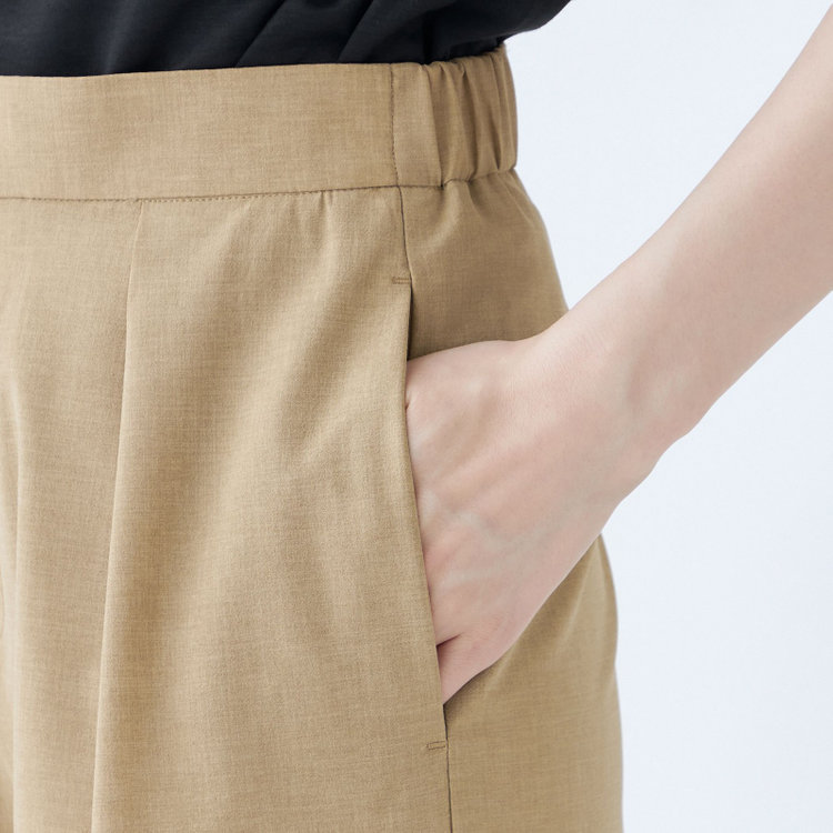 シルバーライン 【SL】【年間】ワイドパンツ/ライトブラウン/ウォッシャブル/裾上げ済仕様 茶淡色