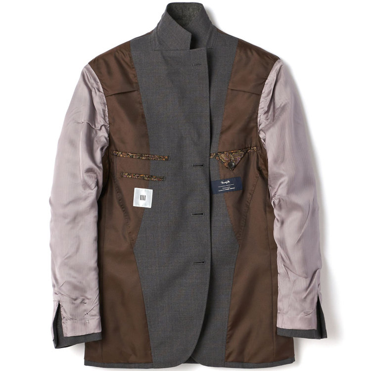 シルバーライン 【CLASSICO TAPERED】【秋冬】段返り3釦ジャケット 2タックパンツ /グレー×3PLY / MARZOTTO社生地 /ウエストムーブ ※裾上げ必要 グレー中間