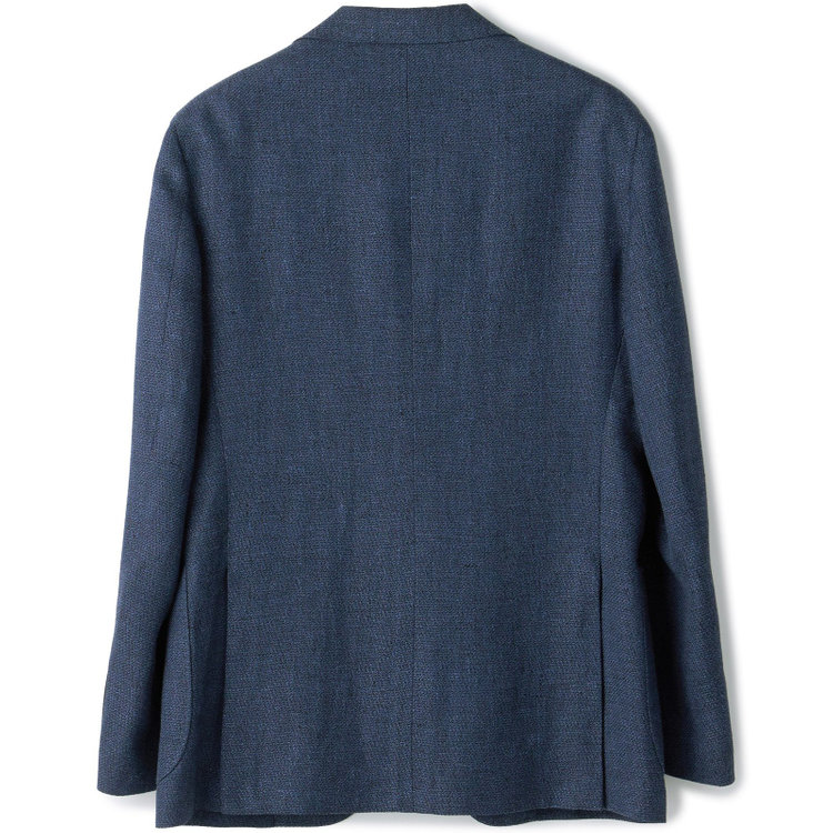 シルバーライン 【CLASSICO TAPERED】【春夏】ウールリネン2釦シングルジャケット/ネイビー/パッチポケット/MARZOTTO 青中間